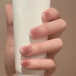 24Pcs Ballerina False Nails with Jelly Glue Short Nail Beauty Tool Press on Fake Nails Full Cover Artificial Nails Tips Manicure