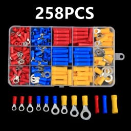 102/122/222/280/300pcs Assorted Spade Terminals Insulated Cable Splice Butt Connector Electrical Wire Crimp Ring Fork Lugs Kit