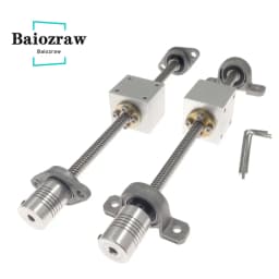 T8 Screw Set Horizontal Screw Rod or Vertical Screw Rod Pitch 2mm Lead 8mm Length 100mm200mm300mm450mm500mm800mm 3D Printer CNC