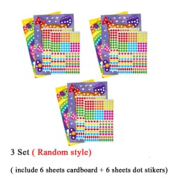 Children Colorful Round Dot Puzzle Stickers Cartoon Animal Mosaic Puzzle Stickers Patience Training DIY Education Toys Kids Gift
