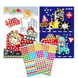 Children Colorful Round Dot Puzzle Stickers Cartoon Animal Mosaic Puzzle Stickers Patience Training DIY Education Toys Kids Gift