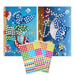 Children Colorful Round Dot Puzzle Stickers Cartoon Animal Mosaic Puzzle Stickers Patience Training DIY Education Toys Kids Gift
