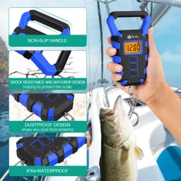 50Kg Hanging Scale with Ruler Digital Portable Fish Hook Electronic Weighting Luggage Scale LED Display Balance Висячие