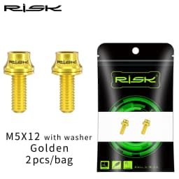 RISK M5x12 Bicycle Water Bottle Cage Fixing Bolts Titanium Road Mountain Bike Water Holder Screws Air Pump Holder Fixed Screws