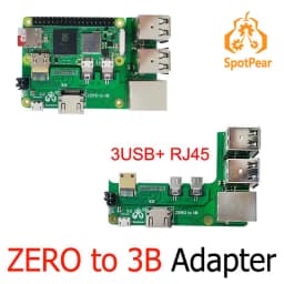 Raspberry Pi Zero 2w to 3B/4B interface adapter Zero to Pi3/Pi4 / Pi5 Expansion Board Zero Pi0 USB HUB RJ45 HAT
