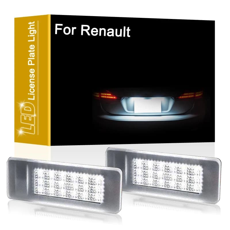 LED Number Plate Lamp For Renault Koleos Clio Logan Sandero Talisman Trafic Stanga Samsung White License Plate Light Assembly