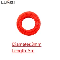 LUSQI 5m/10m/15m*2.4mm/2.7mm/3mm/3.5mm/4mm Grass Trimmer Line Nylon Spiral Brush Cutter Rope Lawn Mower Head Accessory
