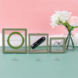 10pcs/lot Plastic Jewelry Box Transparent Stands 3D Pink Yellow Colorful Picture Frame PE Membrane Floating Display Case Holder