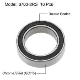 10/100PCS 6700ZZ 6700 2RS RS 6700-2RS High quality 10x15X4 mm Miniature Rubber seal Deep Groove Ball Bearing ABEC-5