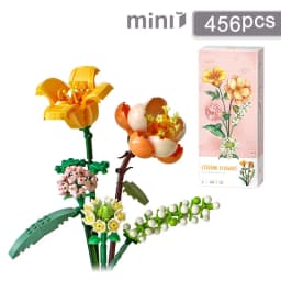 Mini Rose Building Blocks Flower Simulation Potted Bouquet 3D Model Home Decoration DIY Children's Educational Toys Girl Gift