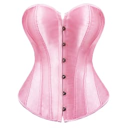 Sexy Corset Bustier Lace Up for Women Pink Victorian Corset Top Plus Size Vintage Satin Corset Overbust Black Blue Red Gold
