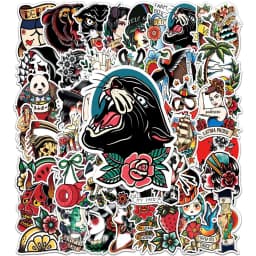 10/30/50PCS Personality Tattoo Cartoon Sticker DIY Phone Laptop Luggage Skateboard Graffiti Decals Fun for Kid