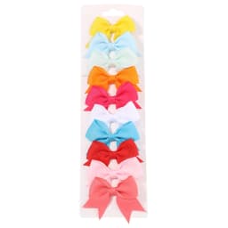 10Pcs/Set New Solid Ribbon Bowknot Hair Clips For Cute Baby Girls Handmade Bows Hairpin Barrettes Headwear Kids Hair Accessories