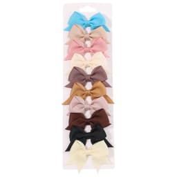 10Pcs/Set New Solid Ribbon Bowknot Hair Clips For Cute Baby Girls Handmade Bows Hairpin Barrettes Headwear Kids Hair Accessories