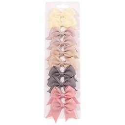 10Pcs/Set New Solid Ribbon Bowknot Hair Clips For Cute Baby Girls Handmade Bows Hairpin Barrettes Headwear Kids Hair Accessories