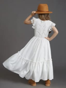Summer Girls Lace Cotton Bohemia Long Dresses Baby Kids Flower Wedding Princess Party Dress Vestidos Costume Children Clothing