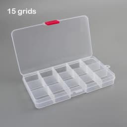 15 Grids Transparent Plastic Storage Organizer Compartment Adjustable Container Box For Jewelry Button Rectangle Box Case