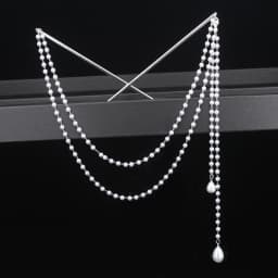 Double Chain Hair Fork Pearl Tassel Hair Stick Nunchaku Hairpin Chinese Style Retro Hair Accessories for Hanfu Tiaras Ornaments