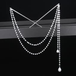 Double Chain Hair Fork Pearl Tassel Hair Stick Nunchaku Hairpin Chinese Style Retro Hair Accessories for Hanfu Tiaras Ornaments