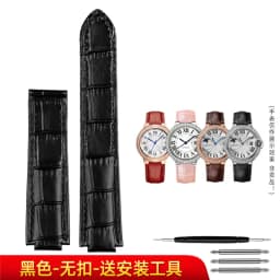 Deep blue Genuine Leather Watchband for Cartier Blue Balloon Convex mouth Belt Women's Strap 14 16 18 20mm Watch Accessories