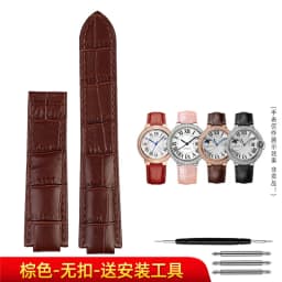Deep blue Genuine Leather Watchband for Cartier Blue Balloon Convex mouth Belt Women's Strap 14 16 18 20mm Watch Accessories