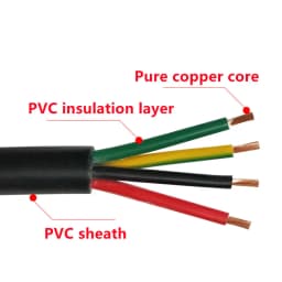 PVC cable 26 24 22 20AWG 2 3 4 5 6 10 8 12 14 16cores sheathed copper wire conductor electric RVV cable black soft sheathed wire