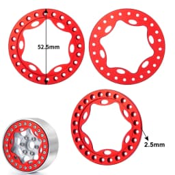 YEAHRUN 4PCS Aluminum Alloy 1.9" Wheel Outer Beadlock Ring for 1/10 RC Crawler Axial SCX10 90046 TRX4 1.9 Wheel Rims