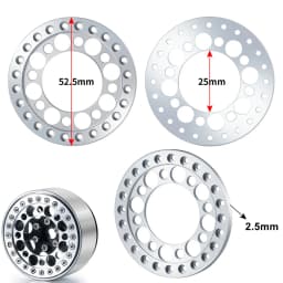 YEAHRUN 4PCS Aluminum Alloy 1.9" Wheel Outer Beadlock Ring for 1/10 RC Crawler Axial SCX10 90046 TRX4 1.9 Wheel Rims