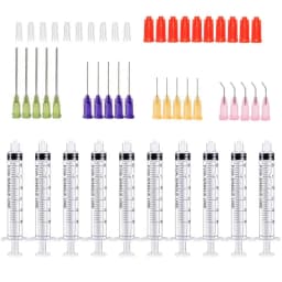50Pack Syringes with 14ga-23ga Blunt Tip Needles With Syringe Caps and Needle Caps for Refilling and Measuring Liquids Oil