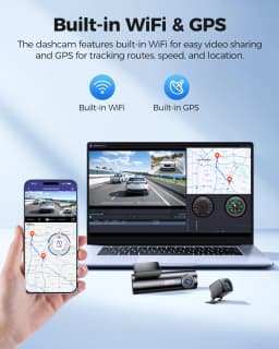 AZDOME M300S Dash Cam 4K+1080P Car Rear Camera Dash Cam 800MP Lens Built-in GPS WIFI Car DVR Voice Control Night Vision 후방카메