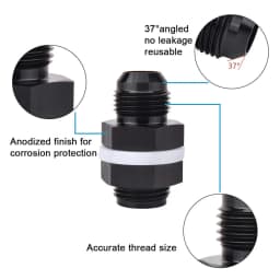 Aluminum Fuel Cell Bulkhead Fitting AN6 AN8 AN10 Accessories Black Fuel Cell Bulkhead Adapter Fitting