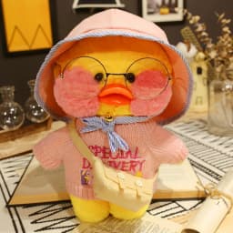 30cm Cute LaLafanfan Cafe Duck Plush Toy Kawaii LaLafanfan Duck Doll Soft Stuffed Animal Plush Pillow Birthday Gifts for Kids