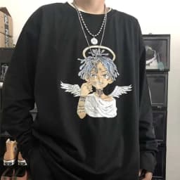 T-Shirt for Men Summer Cross of Thorns Suitcase Men's T-Shirts Long-Sleeved Dark Hip-Hop Men's Oversize T-Shirt Y2K T Shirt Tops
