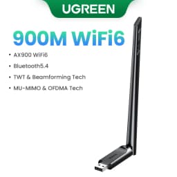 UGREEN WiFi Bluetooth Adapter AX900 BT5.4 5G&2.4G Dual Band WiFi6 Dongle Adapter for Desktop PC Laptop Accessories 6dBi Antenna