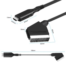 SCART to HDMI Converter with Cable, Scart in HDMI Out HD 720P/1080P Switch Video Audio Converter Adapter for HDTV DVD