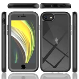 For iPhone SE2 2020 Shockproof Clear PC Case Screen Protector TPU Bumper Cover for iPhone SE 3 2022,iPhone 7/8 Case