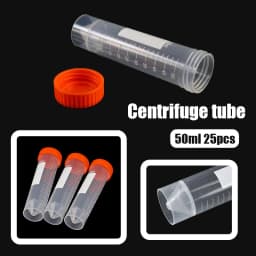 25Pcs/bag 50ml Free-standing Centrifuge Tube Plastic Screw Cap Flat Bottom Centrifuge Tube with Scale