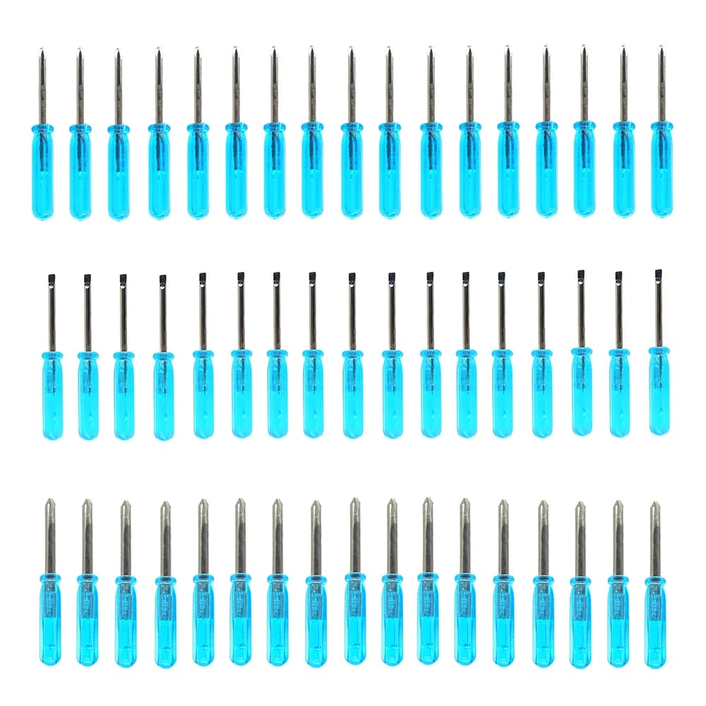 50pcs Mini 3.0/2.0mm Flat-blade Slotted Cross Head Small Screwdriver For Mobile Phone Xbox 360 Wireless Controller Repair Open