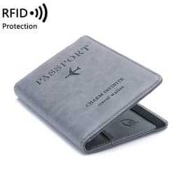 Unisex PU Leather Passport Holder - RFID Blocking Travel Wallet for Credit/ID Cards & Tickets (Men & Women)
