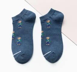 Socks Female Spring And Autumn Mid-tube Embroidery Bear Hose Cute Casual Solid Color Sport Pile Kawaii Socks Harajuku Calcetines