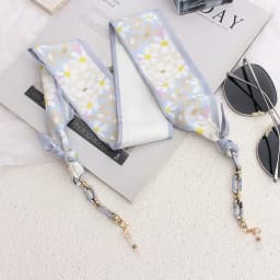 Bohemi Acrylic Glasses Chain Ribbon Mask Lanyard Printing Silk Scarf Casual Eyeglass Chain Neck Glasses Accessories