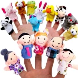 10 pcs Animals Finger Puppets Set Baby Plush Doll Hand Cartoon Family Hand Puppet Pigs Cloth Theater Educational Toys for Girls