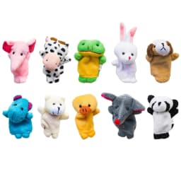 10 pcs Animals Finger Puppets Set Baby Plush Doll Hand Cartoon Family Hand Puppet Pigs Cloth Theater Educational Toys for Girls