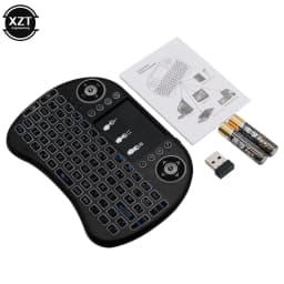 2.4G Mini Wireless Keyboard 3 Color Backlit I8 English Russian Air Mouse Touchpad Remote Control For Laptop TV BOX USB Receiver