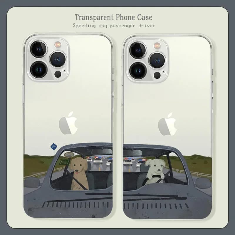 Funny Cartoon Dog Phone Case For iPhone13 12 11 14 15 16 Pro Max Mini X XS 7 8 Plus SE Animals Silicone Soft Couple Cover Fundas