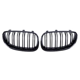 Pulleco Car Front Bumper Grille Kidney Racing Grill Grilles For BMW E60 E61 5 Series 2003-2009 Gloss Black Auto New Double Slat