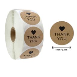 Reward Stickers School Teacher Kids Love Sticker Thank You Pink Round Tags Hand-Made Label for Baking Decoration 50PCS