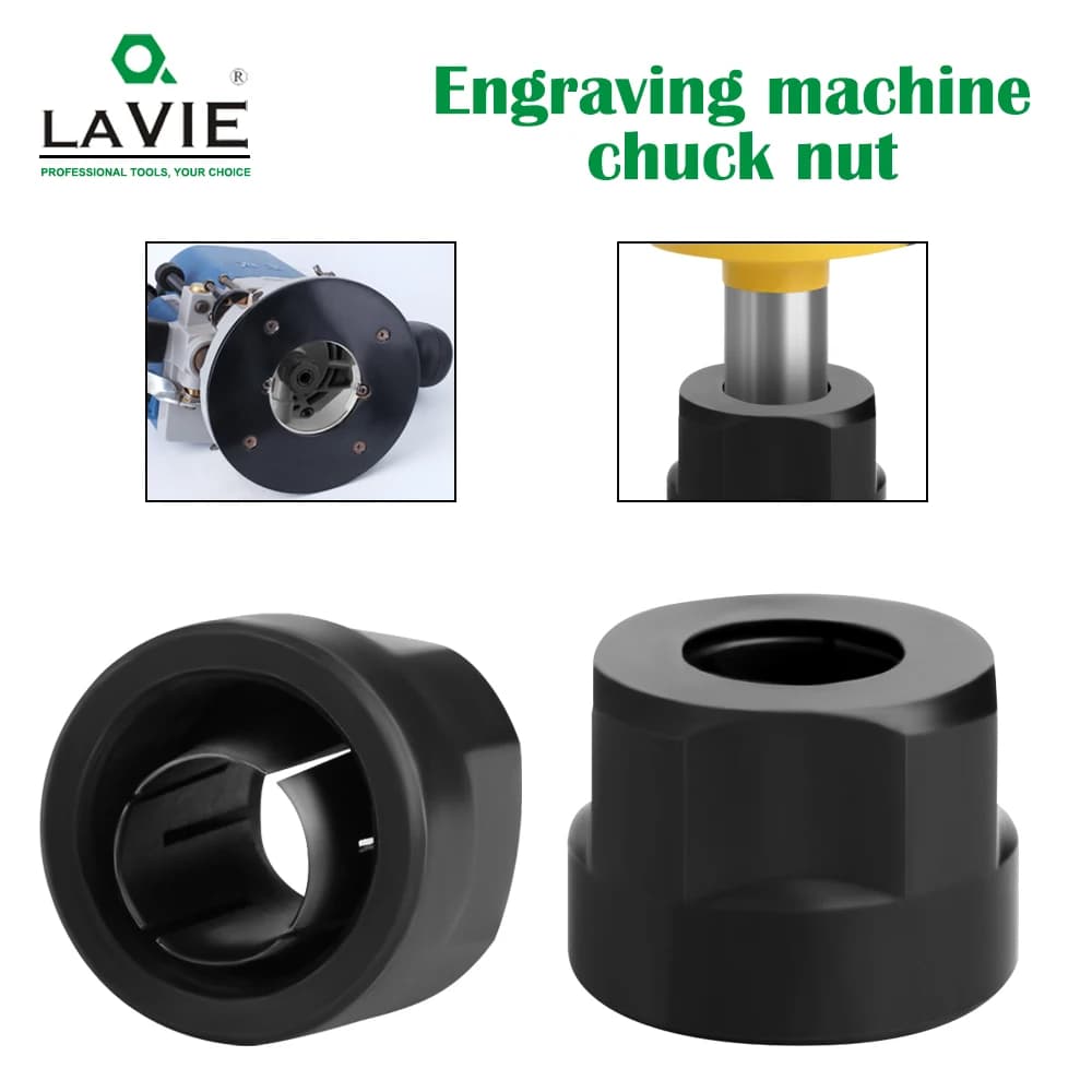 LAVIE 1pc 12mm Or 12.7mm Engraving Machine Chuck Nut Electric Router Milling Cutter Accessories Conversion Handle CLMM2013