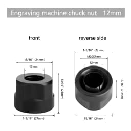 LAVIE 1pc 12mm Or 12.7mm Engraving Machine Chuck Nut Electric Router Milling Cutter Accessories Conversion Handle CLMM2013