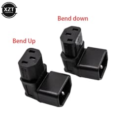 New 3Pin IEC Connector Down UP 90 Angled IEC 320 C14 Male to C13 Female Power Adapter Connector AC Plug for LCD Wall Mount TV